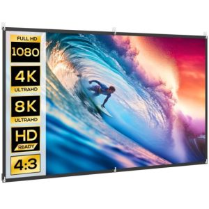 HOMCOM Pantalla de Proyector Manual 100" 16:9 Blanca